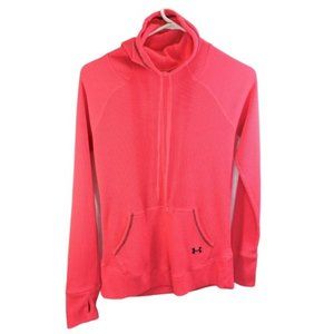 Under Armour Pink Waffle Cowel Pullover Thermal Sz L